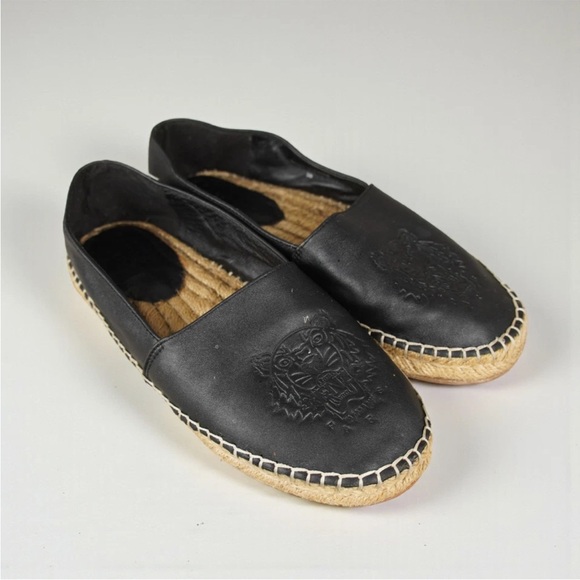 Kenzo Shoes - Kenzo Classic Tiger Head Canvas Leather Espadrille Womens EU 38 US 7 Black
